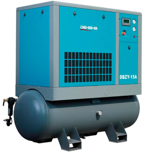 Schraubenluftkompressor für Laserschneidlinien der Serien DBZY, DMZY, DCZY mit Luftzufuhr 0,55–2,21 m3/min, Leistung 7,5–22 kW, Druck 1,58 MPa