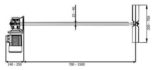 Низькообертовий міксер AGR-V, 0,25 кВт Низькообертовий міксер AGR-V, 0,25 кВт