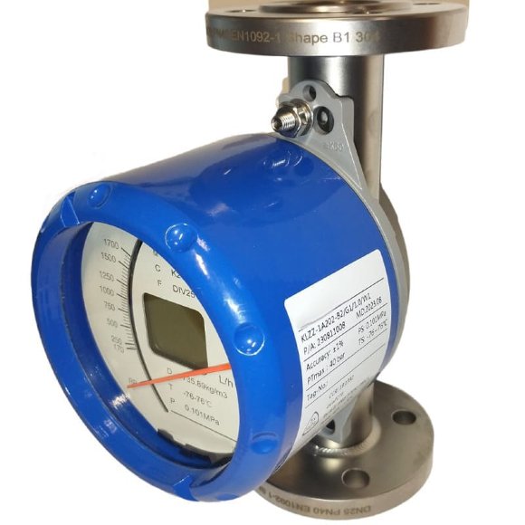 DN25 Stainless steel flow meter rotameter KLZZ PN40 (alcohol 96%), 180...1700 l/h, 4-20mA, Ex
