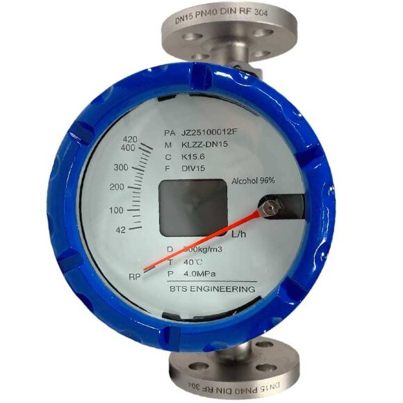 DN15 Caudalímetro de acero inoxidable rotámetro KLZZ PN40 (alcohol 96%), 42...420 l/h, 4-20mA, Ex DN15 Caudalímetro de acero inoxidable rotámetro KLZZ PN40 (alcohol 96%), 42...420 l/h, 4-20mA, Ex