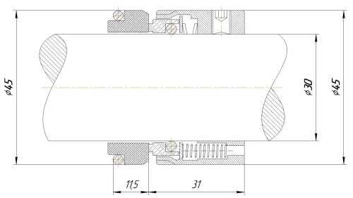Mechanical seal R-M7N 30, SIC/SIC, VITON, 304, G9 Mechanical seal R-M7N 30, SIC/SIC, VITON, 304, G9