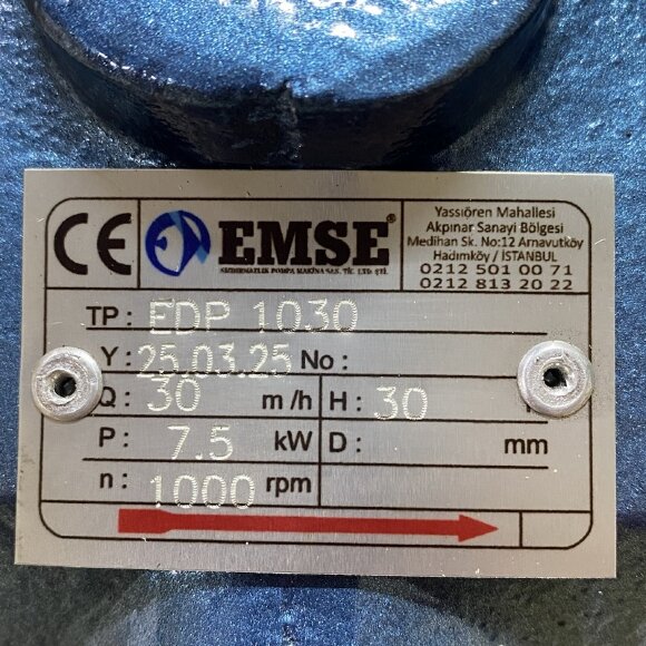 Pompa zębata do nierafinowanego oleju słonecznikowego EMSE EDP 1030, DN80, 30 m3/h, 3 bar, 7,5 kW, 380 V, 1000 obr Pompa zębata do nierafinowanego oleju słonecznikowego EMSE EDP 1030, DN80, 30 m3/h, 3 bar, 7,5 kW, 380 V, 1000 obr