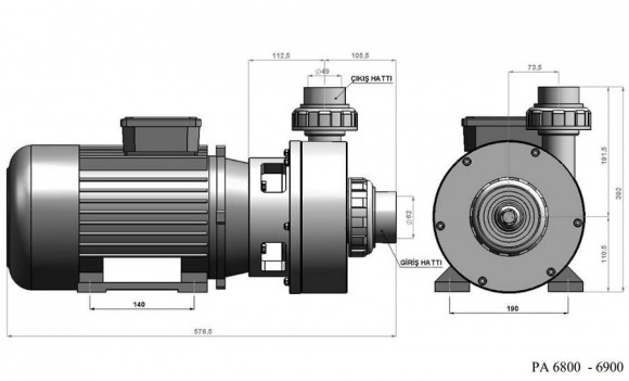 Pumpe für Spülmaschine(SIP) DiaPump PA-6800  (3 kW) Pumpe für Spülmaschine(SIP) DiaPump PA-6800  (3 kW)