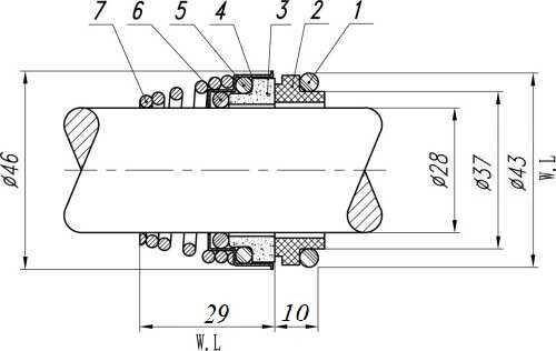 Gleitringdichtung R-BT-FN.NU 28, SIC/SIC, EPDM, 304 Gleitringdichtung R-BT-FN.NU 28, SIC/SIC, EPDM, 304