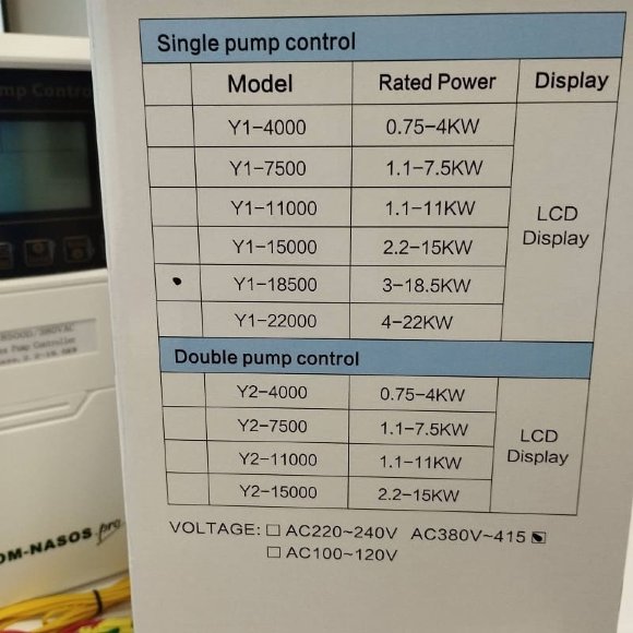 Пульт защиты управления насоса Y1-18500D, ABS пластик, 3-фазный 380В-415В, 3-18,5кВт