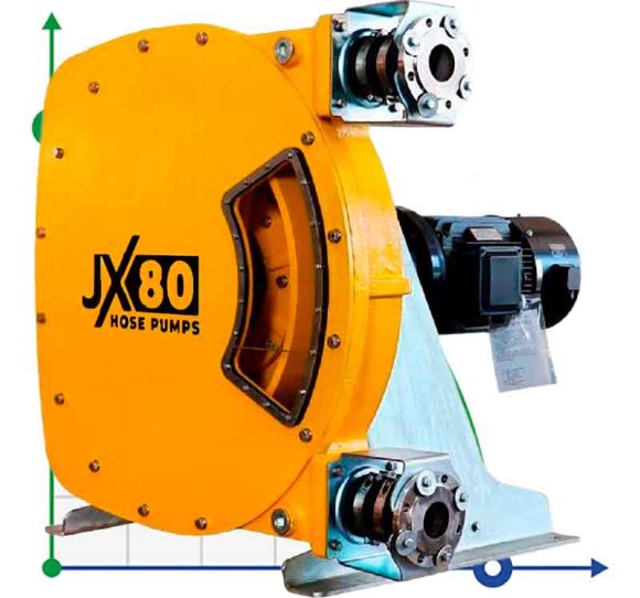 Pompe à tuyau industrielle JXHIN-80-CI+Titanium-NR-P, 24.5 m3/h, 11 kW, 16 bar, 380V