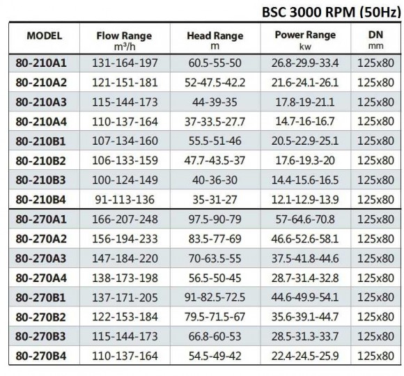 BSC 80 370A/B, (3000) pompa z podwójnym wejściem