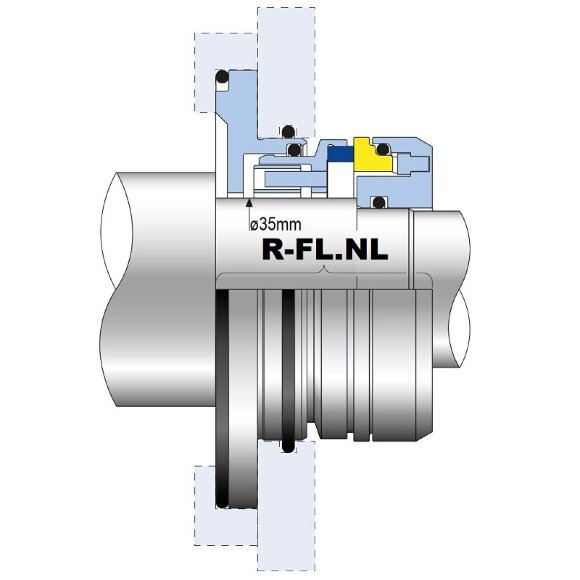 Gleitringdichtung der Pumpe FLYGT R-FL.NL 35, TC/TC, VITON, 304
