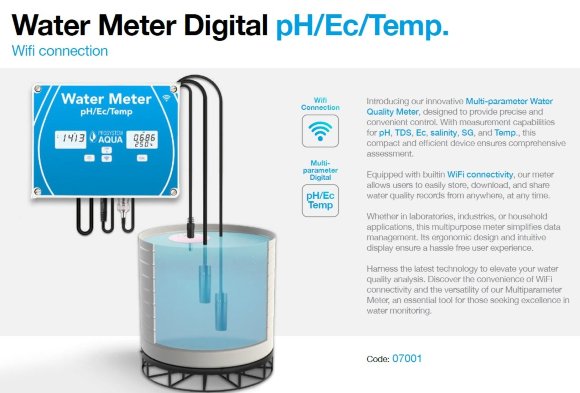 Многопараметрический измеритель качества воды, pH, TDS, Ec, соленость, SG, температуры с Wi-Fi Многопараметрический измеритель качества воды, pH, TDS, Ec, соленость, SG, температуры с Wi-Fi