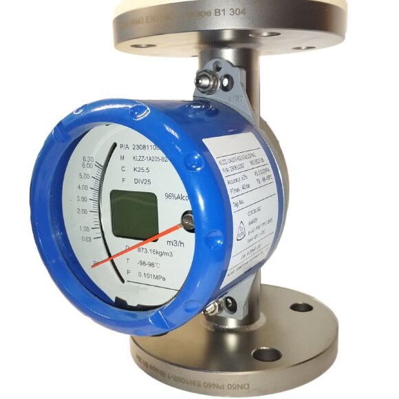 DN50 Stainless steel flow meter rotameter KLZZ PN40 (alcohol 40%), 0.63...6.3 m3/h, 4-20mA, Ex DN50 Stainless steel flow meter rotameter KLZZ PN40 (alcohol 40%), 0.63...6.3 m3/h, 4-20mA, Ex