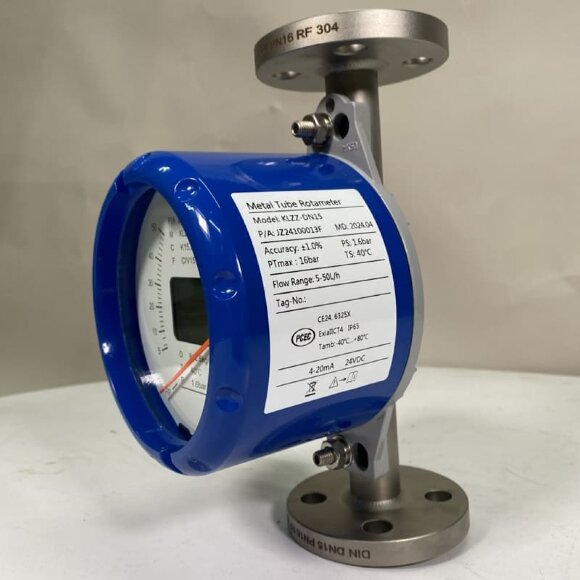 DN15 Расходомер ротаметр из нержавеющей стали KLZZ PN6 (liquid alcohol mixture C2H5OH 92%), 5-50 l/h, 4-20mA, Ex DN15 Расходомер ротаметр из нержавеющей стали KLZZ PN6 (liquid alcohol mixture C2H5OH 92%), 5-50 l/h, 4-20mA, Ex