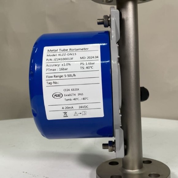 DN15 Расходомер ротаметр из нержавеющей стали KLZZ PN6 (liquid alcohol mixture C2H5OH 92%), 5-50 l/h, 4-20mA, Ex DN15 Расходомер ротаметр из нержавеющей стали KLZZ PN6 (liquid alcohol mixture C2H5OH 92%), 5-50 l/h, 4-20mA, Ex