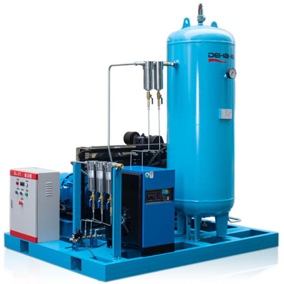 Compresor de aire de pistón DEHAHA de la serie DHH para línea de corte láser con suministro de aire 1-2,5 m3/min, potencia 11-25 kW, presión 3 MPa