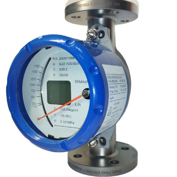 DN25 Stainless steel flow meter rotameter KLZZ PN40 (alcohol 96%), 180...1700 l/h, 4-20mA, Ex DN25 Stainless steel flow meter rotameter KLZZ PN40 (alcohol 96%), 180...1700 l/h, 4-20mA, Ex