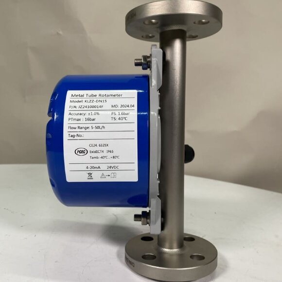 DN15 Расходомер ротаметр из нержавеющей стали KLZZ PN6 (liquid alcohol mixture C2H5OH 96%), 5-50 l/h, 4-20mA, Ex DN15 Расходомер ротаметр из нержавеющей стали KLZZ PN6 (liquid alcohol mixture C2H5OH 96%), 5-50 l/h, 4-20mA, Ex