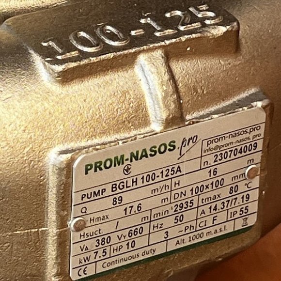 IHG BGLH 100-125A (89/16), 7,5kW, 2880 Stainless Steel Vertical Pump IHG BGLH 100-125A (89/16), 7,5kW, 2880 Stainless Steel Vertical Pump