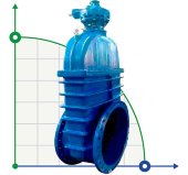DN65 PN16 Задвижка с обрезиненным клином с редуктором 30ч539р чугунный корпус, seal:EPDM, ГОСТ DN65 PN16 Задвижка с обрезиненным клином с редуктором 30ч539р чугунный корпус, seal:EPDM, ГОСТ