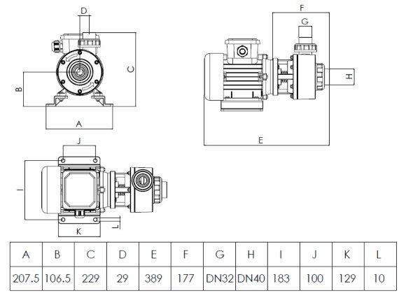 Kunststoff-Chemiepumpe zum Fördern von Säuren DiaPump PA1075 PP, 0,75 kW, 3000 U/min, 380V Kunststoff-Chemiepumpe zum Fördern von Säuren DiaPump PA1075 PP, 0,75 kW, 3000 U/min, 380V