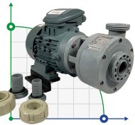 Bomba de plástico DiaPump PAra trasiego de ácidos DiaPump PA1075 PP, 0,75 kW, 3000 rpm, 380V Bomba de plástico DiaPump PAra trasiego de ácidos DiaPump PA1075 PP, 0,75 kW, 3000 rpm, 380V