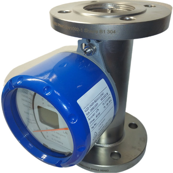 DN50 Расходомер из нержавеющей стали ротаметр KLZZ PN40 (спирт 96%), 1600...16000 л/ч, 4-20мА, Ex