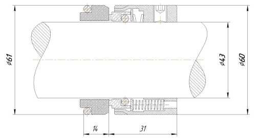 Uszczelnienie mechaniczne R-M7N 43, SIC/SIC, EPDM, 304, G9 Uszczelnienie mechaniczne R-M7N 43, SIC/SIC, EPDM, 304, G9