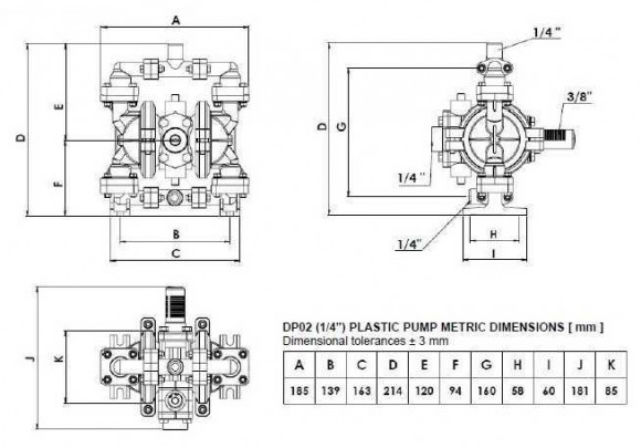 DP 02 PP/V - Pneumatic Membrane Pump DP 02 PP/V - Pneumatic Membrane Pump
