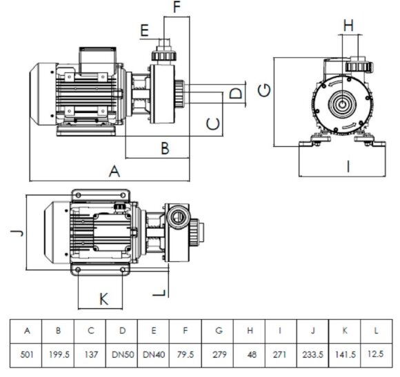 Bomba química de plástico DiaPump PAra ácidos DiaPump PA2150 PP, 1,5 kW, 3000 rpm, 380V Bomba química de plástico DiaPump PAra ácidos DiaPump PA2150 PP, 1,5 kW, 3000 rpm, 380V
