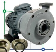 Kunststoff-Chemiepumpe für Säuren DiaPump PA2150 PP, 1,5 kW, 3000 U/min, 380V Kunststoff-Chemiepumpe für Säuren DiaPump PA2150 PP, 1,5 kW, 3000 U/min, 380V