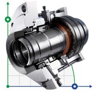 Картриджне подвійне ущільнення R-MR35L-D для мішалки 105, SIC/SIC/CAR/SIC/VITON, 304