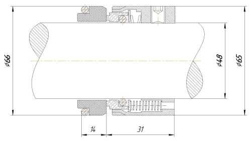 Uszczelnienie mechaniczne R-M7N 48, SIC/SIC, VITON, 304, typ G9 LIDERING LWS10, BURGMANN M7N, AESSEAL W07DMU Uszczelnienie mechaniczne R-M7N 48, SIC/SIC, VITON, 304, typ G9 LIDERING LWS10, BURGMANN M7N, AESSEAL W07DMU