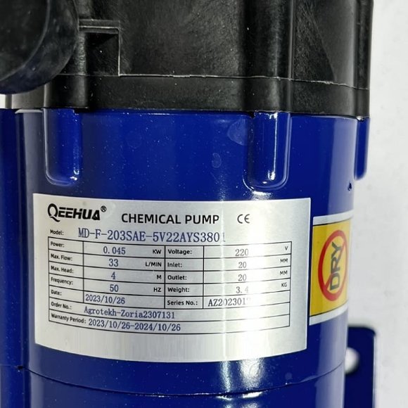 Pompa chemiczna MD-F-203SAE-5V22AYS, PPH, 33L/min, 4m, 220V Pompa chemiczna MD-F-203SAE-5V22AYS, PPH, 33L/min, 4m, 220V