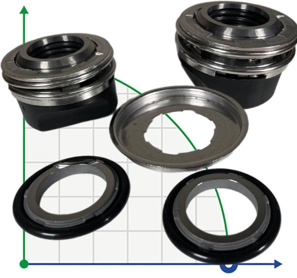 Gleitringdichtung  von der  Pumpe FLYGT R-FL.XA 25, L, TC/TC, VITON, 304