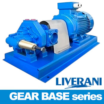 Zahnradpumpen LIVERANI der Serie GEAR BASE auf Rahmen