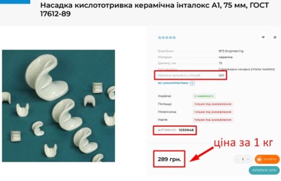 Визначення об’єму, маси насипної насадки